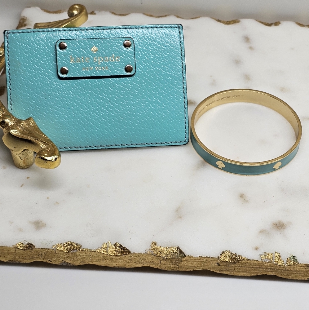 Kate Spade Turquoise Card Holder and Bangle Set - Picture 2 of 7